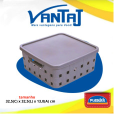 CAIXA COM TAMPA FITA 11 LITROS R18254 PLASUTIL UN 1