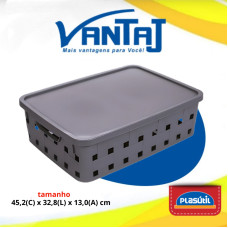 CAIXA COM TAMPA FITA 15 LITROS R18255 PLASUTIL UN 1