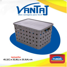 CAIXA COM TAMPA FITA 29 LITROS R18256 PLASUTIL UN 1