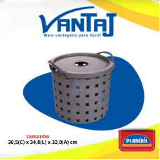 CESTO REDONDO BAIXO FITA 19 LITROS R18252 PLASUTIL UN 1