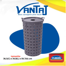 CESTO REDONDO ALTO FITA 37 LITROS R18253 PLASUTIL UN 1