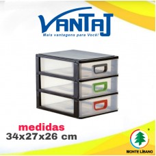 PORTA TUDO 03 GAVETAS MEDIO R1175 CM10 MONTE LIBANO UN 1